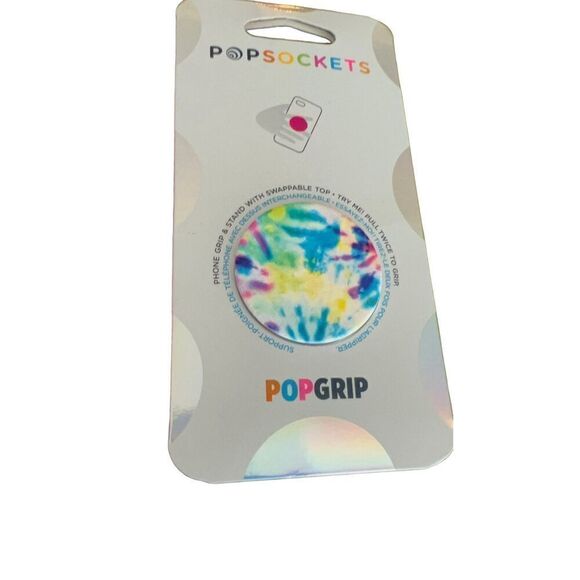 PopSockets Phone Grip, Tie Dye, Blue and Yellow - Picture 4 of 5